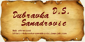 Dubravka Sanadrović vizit kartica